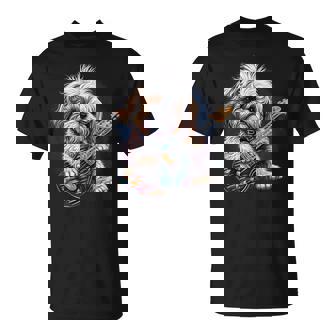 Shih Tzu Perro Tocando Guitarra Eléctrica Rock Camiseta unisex - Regaloses
