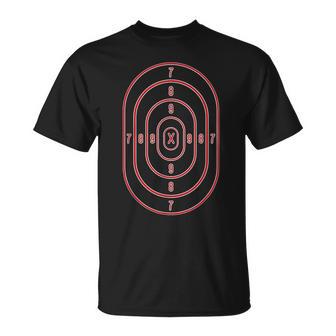 Shooting Range Target Practice Sheet Red Bullseye T-Shirt - Monsterry CA