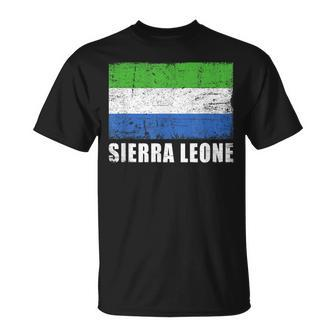 Sierra Leone Flag Grunge Country Flag Sierra Leone T-Shirt - Monsterry