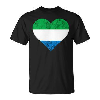Sierra Leone Heart Siera Leonean Roots Flag Pride Love T-Shirt - Monsterry AU