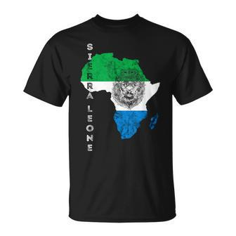 Sierra Leone Map Flag Of Sierra Leonean Pride Roots T-Shirt - Monsterry AU