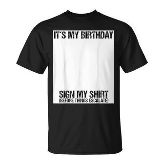 Sign My Birthday Party Ice Breaker & Womens T-Shirt | Mazezy CA