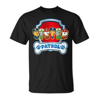 Sister Of The Birthday Boy Dog Paw Family Decorations Party T-Shirt - Monsterry AU