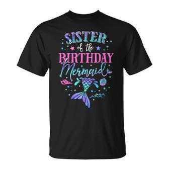 Sister Of The Birthday Mermaid Party Matching Family T-Shirt - Thegiftio UK