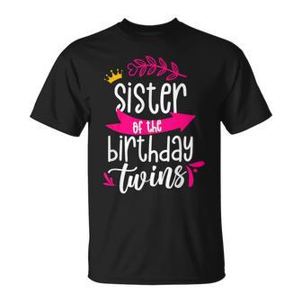 Sister Of The Birthday Twins Celebrate Twin Cute T-Shirt - Monsterry UK