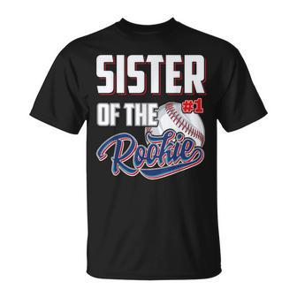 Sister Of Rookie 1 Years Old Team 1St Birthday Baseball T-Shirt - Thegiftio UK