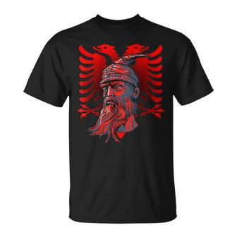 Skanderbeg Albanian National Hero Eagle Kosovo Albaner T-Shirt - Seseable