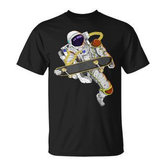 Skater Sports Lover Skateboard Astronaut T-Shirt - Monsterry