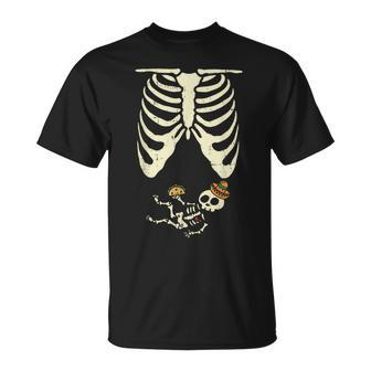 Skeleton Pregnancy Announcement Mexican Baby Reveal Shower T-Shirt - Monsterry