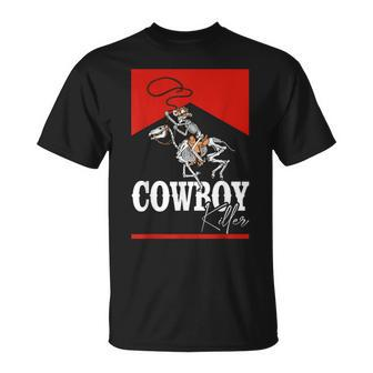 Skeleton Western Cowgirl Cowboy Killers Country Rodeo T-Shirt - Seseable