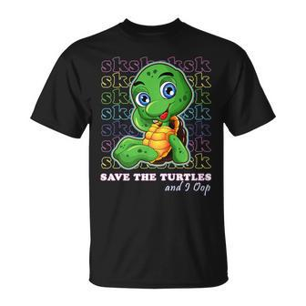 Sksksk And I Oop Save The Turtles Trendy Meme Girls T-Shirt - Monsterry