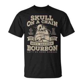 Skull On A Chain Bone Breaker Bourbon T-Shirt - Monsterry DE
