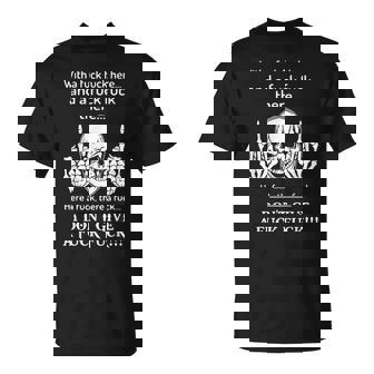 Skull With A Fuck Here And A Fuck There T-Shirt - Cadeauxyz