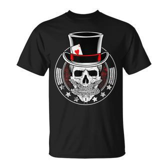 Skull Poker Ace Of Hearts Casino Gambling Card Player T-Shirt - Monsterry UK