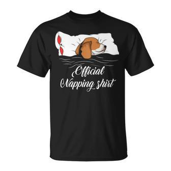 Sleeping Beagle Pyjamas Dog Lover Official Napping T-Shirt | Mazezy
