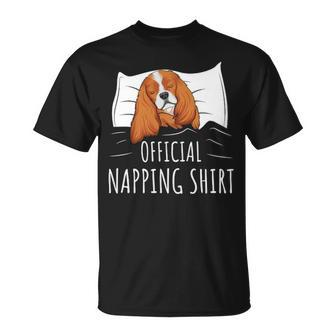 Sleeping Cavalier King Charles Spaniel Dog Official Napping T T-Shirt | Mazezy