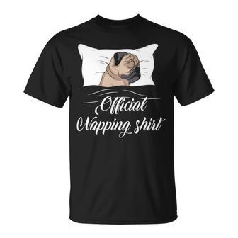 Sleeping Pug Pyjamas Official Napping T-Shirt | Mazezy