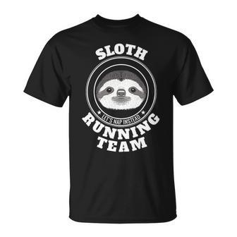 Sloth Running Team Lets Take A Nap Instead T-Shirt | Mazezy