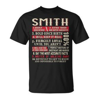 Smith Name Smith Smith Surname T-Shirt - Monsterry