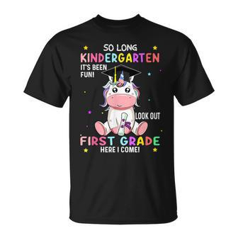 So Long Kindergarten Graduation Class 2024 Unicorn Girls T-Shirt | Mazezy