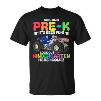 So Long Pre-K Kindergarten Graduation Monster Truck Usa T-Shirt - Monsterry