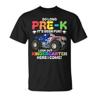 So Long Pre-K Kindergarten Graduation Monster Truck Usa T-Shirt - Monsterry AU