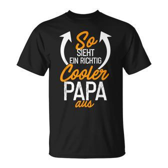 So Sieht Ein Cooler Papa Aus Slogan T-Shirt zum Vatertag, Schwarz S - Seseable