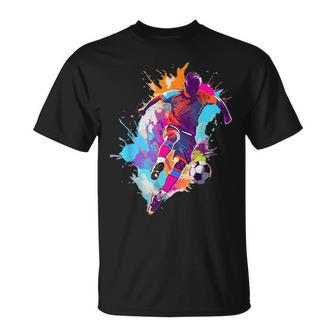 Soccer Player Paint Splash T-Shirt | Mazezy DE
