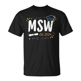 Social Worker Graduation Msw Grad Idea Est 2024 Women T-Shirt - Seseable
