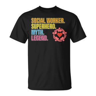 Social Worker Superhero Legend Social Work Month Graphic T-Shirt - Monsterry DE