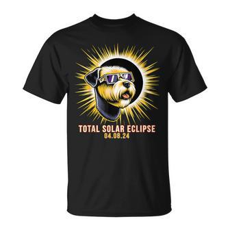 Soft-Coated Wheaten Terrier Dog Watching Total Solar Eclipse T-Shirt - Seseable