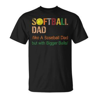 Softball Dad Like A Baseball Dad But With Bigger Balls T-Shirt - Monsterry AU