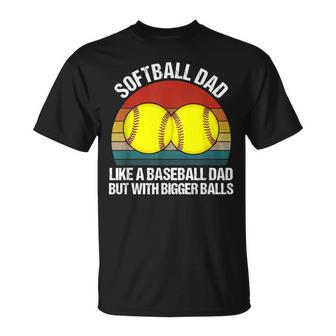 Softball Dad Like A Baseball But With Bigger Balls T-Shirt - Monsterry CA