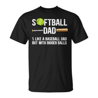 Softball Dad Just Like A Baseball Dad But With Bigger Balls T-Shirt - Monsterry UK