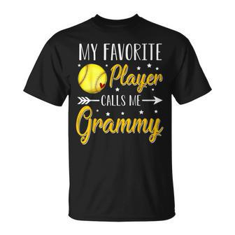 Softball My Favorite Player Calls Me Grammy Cheering Sport T-Shirt - Monsterry UK