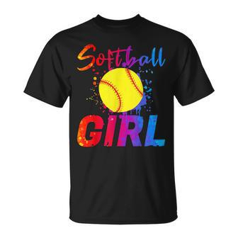 Softball Girl Bat & Ball Player Baller Baseball Lovers T-Shirt - Monsterry UK