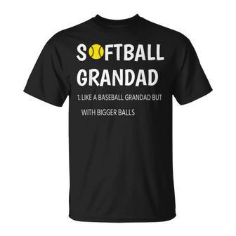 Softball Grandad Bigger Balls Big Grandad Father's Day 2022 T-Shirt - Monsterry UK