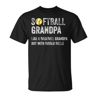Softball Grandpa Like A Baseball Grandpa With Bigger Balls T-Shirt - Monsterry UK