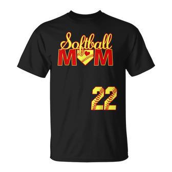 Softball Mom Mother's Day 22 Fastpitch Jersey Number 22 T-Shirt - Monsterry