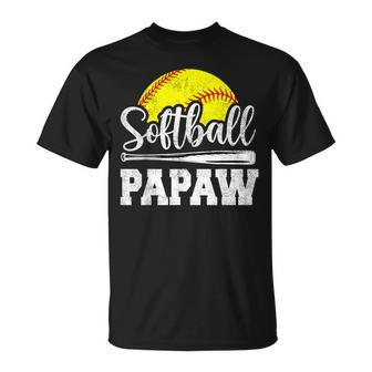 Softball Papaw Softball Player Game Day Father's Day T-Shirt - Seseable