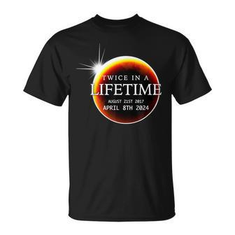 Solar Eclipse 040824 Twice In A Lifetime Moon Phases T-Shirt - Monsterry