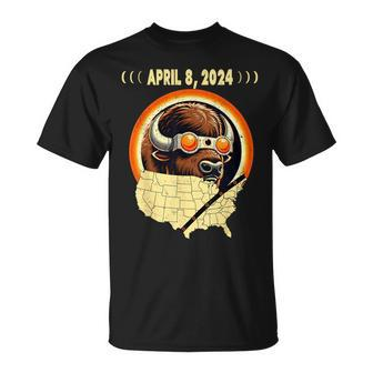 Solar Eclipse 2024 American Bison-Buffalo Solar Eclipse T-Shirt - Monsterry UK