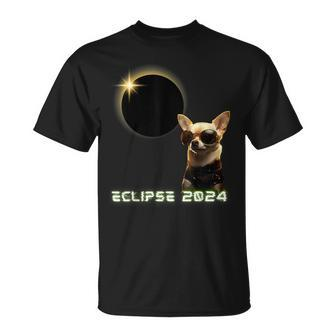 Solar Eclipse 2024 Chihuahua Wearing Glasses T-Shirt - Seseable