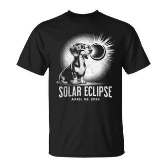 Solar Eclipse 2024 Dachshund Wearing Glasses T-Shirt - Seseable