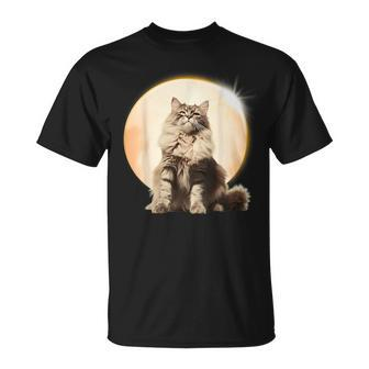 Solar Eclipse 2024 Maine Coon Cat America Totality T-Shirt - Thegiftio UK