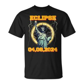 Solar Eclipse 2024 New York Statue Of Liberty Vantage T-Shirt | Mazezy