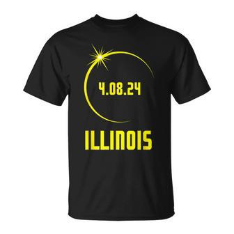 Solar Eclipse 2024 North America Illinois Usa 40824 T-Shirt - Monsterry