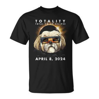 Solar Eclipse 2024 Shih Tzu Dog Wearing Glasses T-Shirt | Mazezy AU