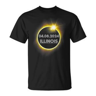Solar Eclipse 2024 State Illinois Total Solar Eclipse States T-Shirt - Thegiftio UK