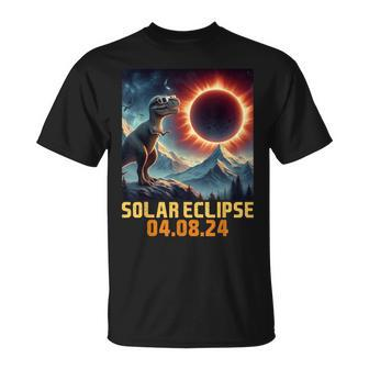 Solar Eclipse 2024 T Rex Dino Glasses Toddler Boys T-Shirt - Seseable